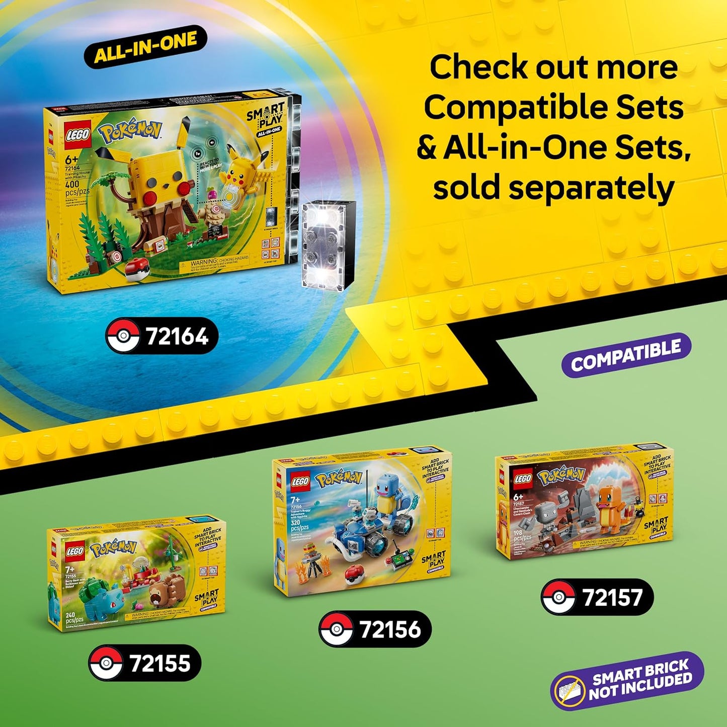 LEGO Pokémon SMART Play: Caça ao Tesouro de Eevee e Lapras – Conjunto de Brinquedo Interativo Compatível, Inclui 3 Etiquetas SMART e 2 Figuras Pokémon – Ideia de Presente para Meninos e Meninas a partir de 8 Anos – 72162