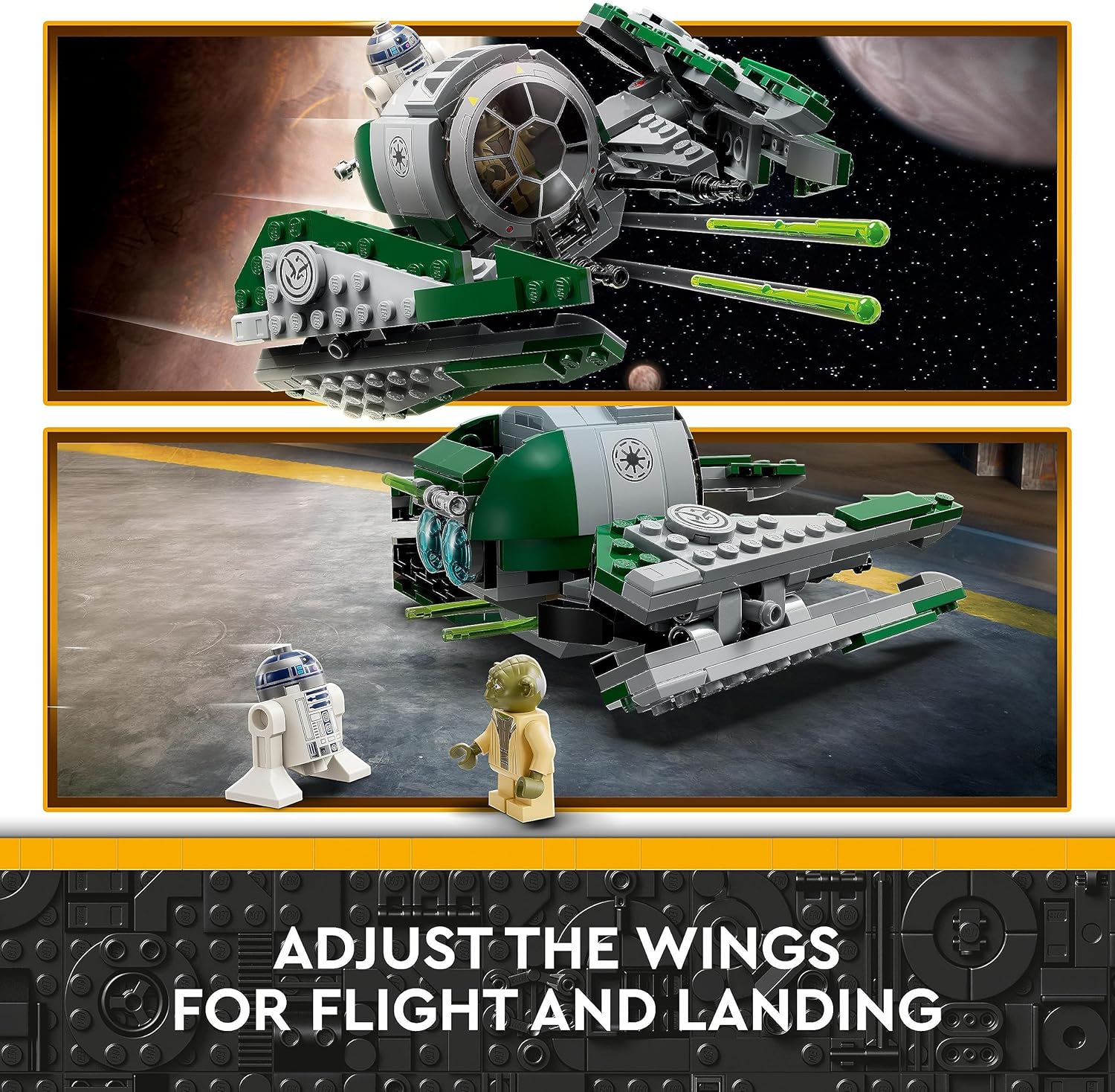 LEGO Brinquedo de construção Jedi Starfighter de Star Wars Yoda para c
