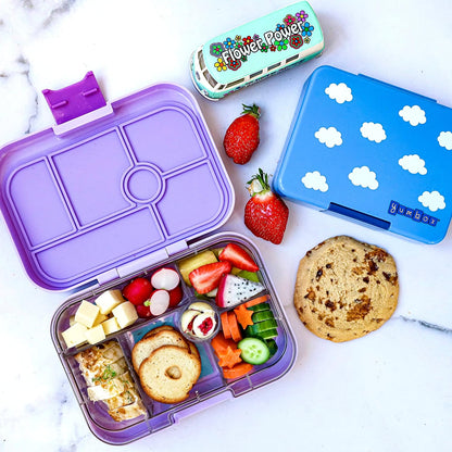 yumbox Recipiente original de lancheira Bento à prova de vazamentos para crianças (cinza nebuloso (bandeja de Paris))