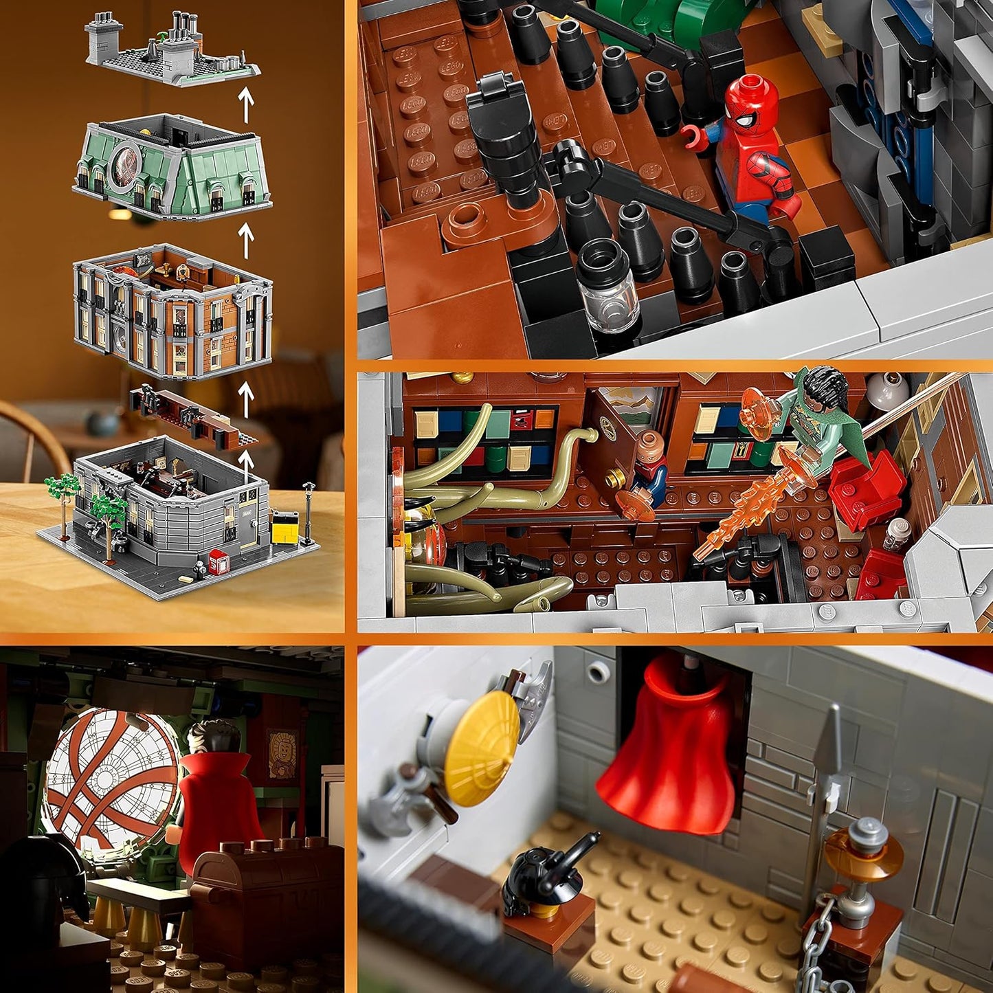 LEGO 76218 Marvel Sanctum Sanctorum, conjunto de construção modular de 3 andares, kit de modelo para adultos construirem, com minifiguras de Doutor Estranho e Homem de Ferro, colecionável Avengers Infinity Saga