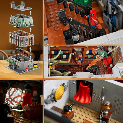 LEGO 76218 Marvel Sanctum Sanctorum, conjunto de construção modular de 3 andares, kit de modelo para adultos construirem, com minifiguras de Doutor Estranho e Homem de Ferro, colecionável Avengers Infinity Saga