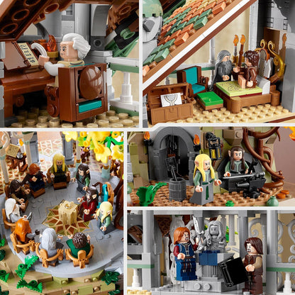 LEGO Icons O Senhor dos Anéis: Rivendell - Conjunto de exibição SdA colecionável para adultos com 15 minifiguras exclusivas, incl. Gandalf, Legolas, Aragorn e Frodo