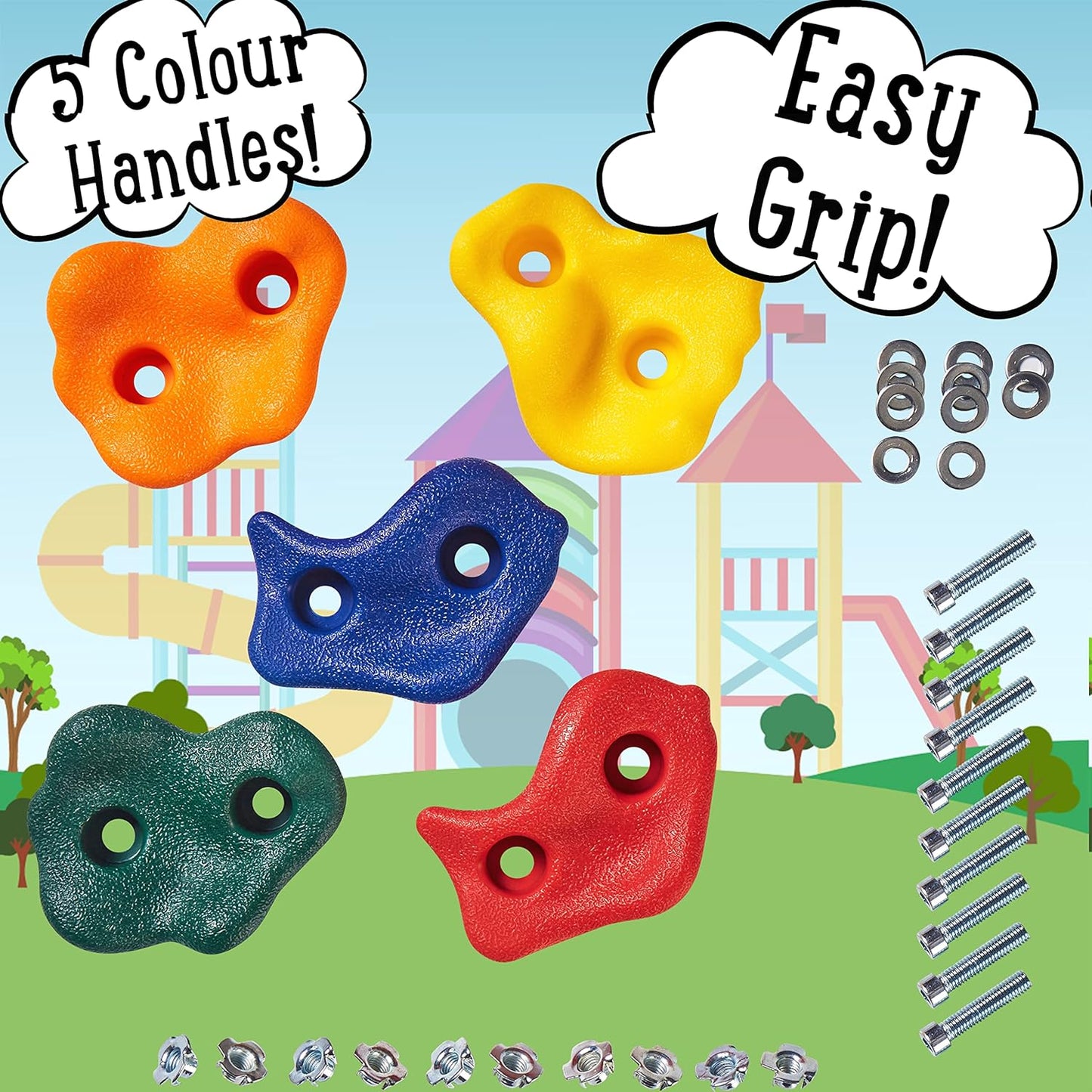 Jaques of London Alças de escalada | Suportes de parede para escalada infantil | Acessórios para estrutura de escalada | Brinquedos de jardim para crianças | Alças para parede de escalada | Desde 1795