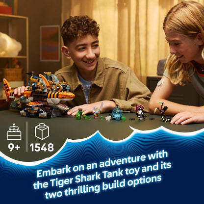 LEGO DREAMZzz 2 em 1 Tanque Tubarão-Tigre - Transforma-se em um Navio Pirata com Canhão - Inclui 5 Minifiguras e 2 Criaturas do Tesouro Colecionáveis - Presente para Meninos a partir de 9 Anos - 71515