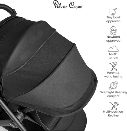 Silver Cross Carrinho de bebê  Tide e conjunto de 7 peças, do nascimento até 22 kg, Espaço