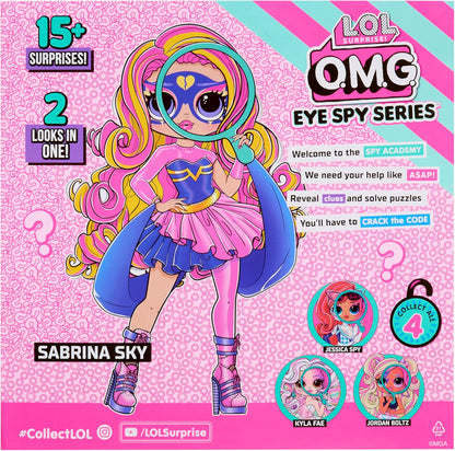 L.O.L. Surprise! Série OMG Eye Spy - Super-heroína - Inclui 1 boneca, vem com roupas e acessórios, resolva pistas e desbloqueie surpresas, colecione todas as 4 bonecas!