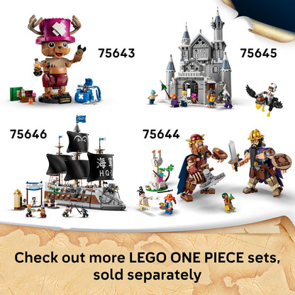 LEGO ONE PIECE Confronto com o Capitão Smoker – Brinquedo interativo com 4 minifiguras (incluindo Monkey D. Luffy e Sanji) – Decoração para quarto infantil – Presente para meninos, meninas e fãs a partir de 9 anos – 75642
