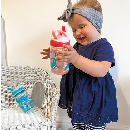 Nuby  Garrafa de água Mighty Swig - Copo com canudinho antiderramamento para crianças pequenas | 360 ml / 12 oz | Alça de transporte | Pode ir à máquina de lavar louça e ao micro-ondas | Copo adequado para crianças de 18 meses ou mais