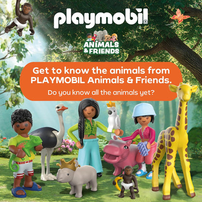 Playmobil | Animais e Amigos | Parque de Escalada Selvagem do Zoológico | 3 plataformas com teleférico e ponte pênsil | brinquedo infantil para crianças a partir de 4 anos | 72070
