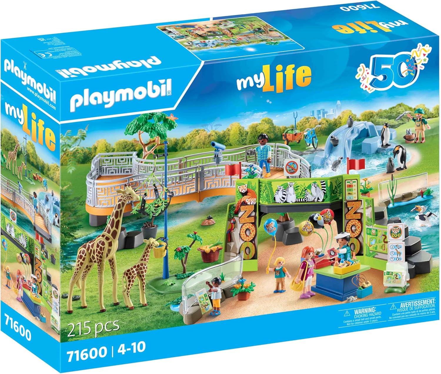 Playmobil 71600 MyLife: Large City Zoo, extenso zoológico com 16 anima