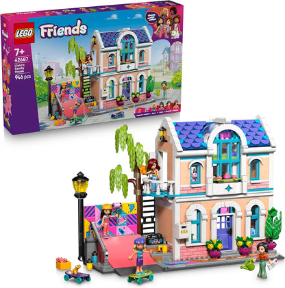 LEGO Friends Casa da Família da Liann - Conjunto em Miniatura com Jardim, 4 Mini Bonecas, Figuras de Animais de Estimação Axolote e Gecko e Acessórios - Presente de Aniversário para Meninas a partir de 7 Anos - 42687