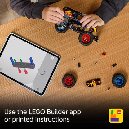 LEGO Technic Monster Jam Grave Digger Fogo e Gelo - Caminhão de Brinquedo com Mecanismo de Fricção - Kit de Modelo de Carro de Corrida com Detalhes Autênticos - Presente de Aniversário para Meninos, Meninas e Fãs a partir de 7 Anos - 42219