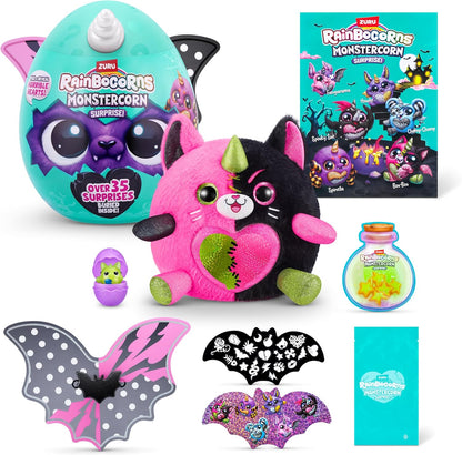 Rainbocorns ZURU Monstercorn Surprise, Gato, da ZURU Surprise Unboxing Brinquedo de pelúcia, presentes de monstros de fantasia para meninas, brincadeira imaginária com acessórios vestíveis (Gato)