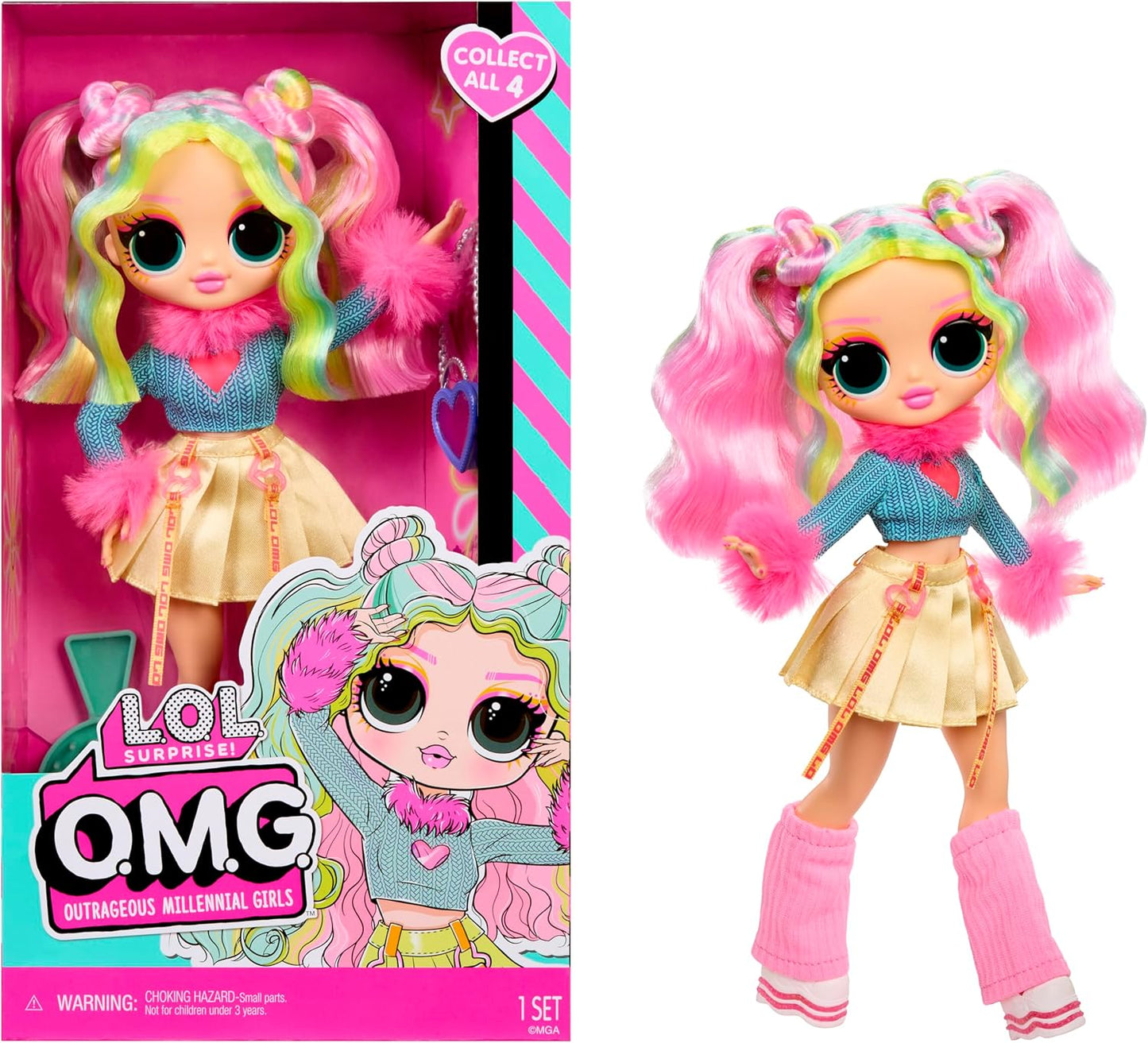 L.O.L. Surprise! OMG Doll - Bubblegum D.J. - Inclui 1 boneca fashion, vem com roupas fabulosas, colecione todas as 4