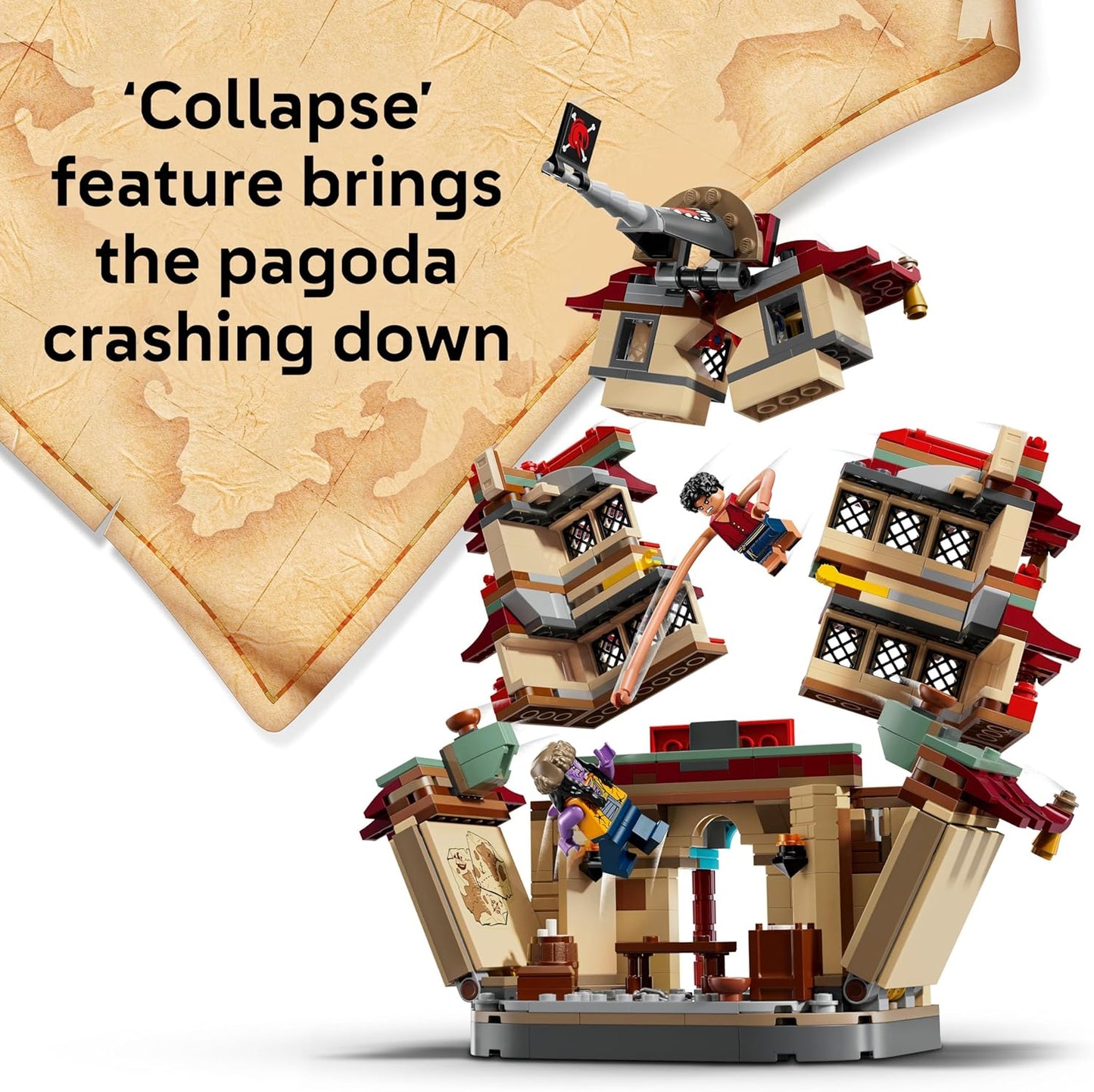 LEGO ONE PIECE Batalha no Parque Arlong - Brinquedo interativo com 5 minifiguras, incluindo Luffy e Nami, além de um pagode que desaba - Presente de anime para meninos, meninas e fãs a partir de 9 anos - 75638