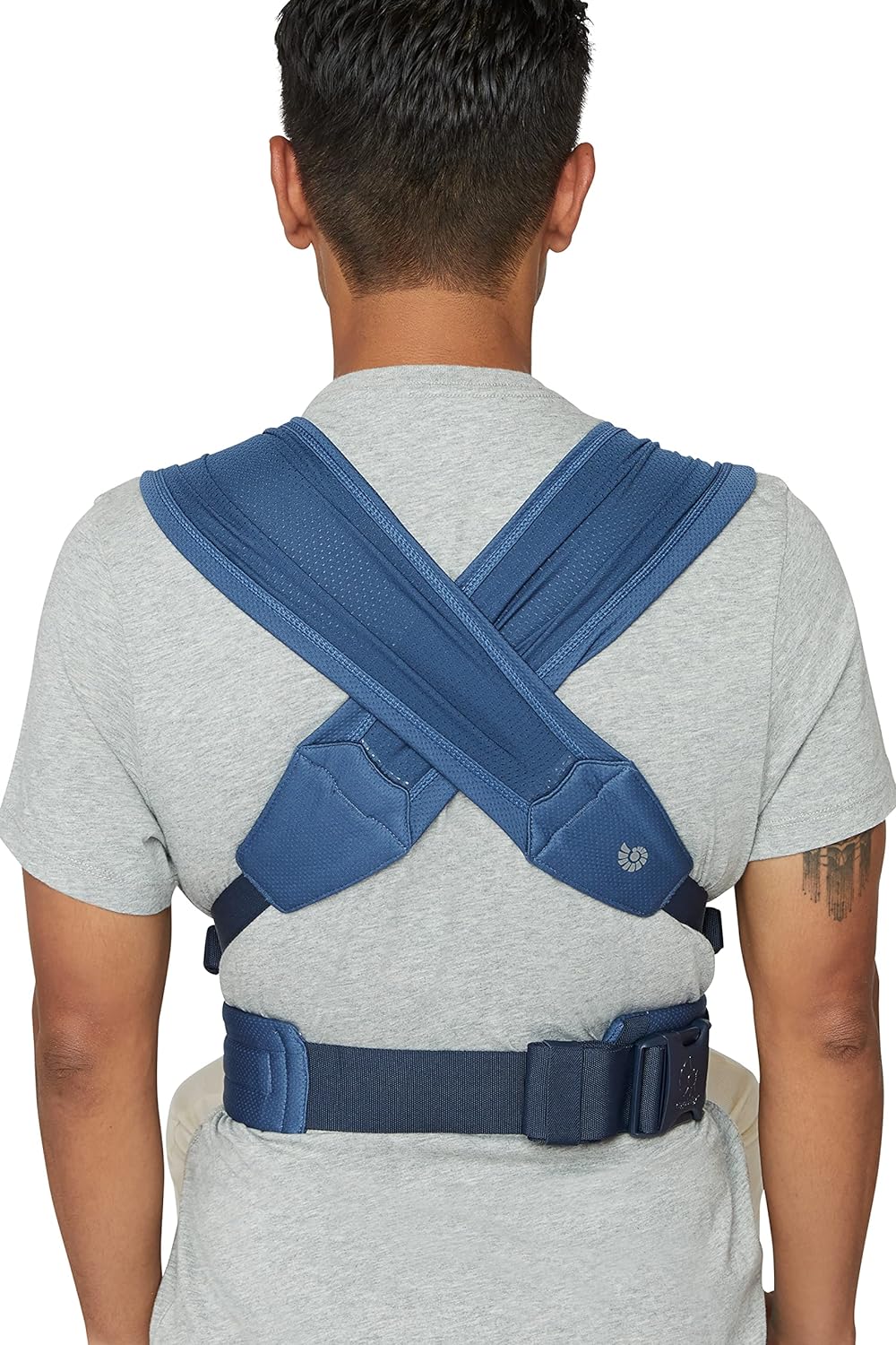 Ergobaby Hug Portabebés ergonómico Soft Air Mesh para recién nacidos desde el nacimiento, portabebés ergonómico de 2 posiciones, azul
