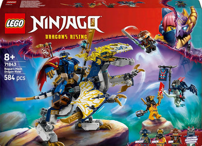 LEGO NINJAGO Rogue's Mech Dragon Rider - Brinquedo Ninja com Figuras Articuláveis de Dragão e Robô - 4 Minifiguras, incluindo Lloyd e Arin e uma Espada Reveladora - Presente para meninos a partir de 8 anos e fãs de Dragons Rising - 71843