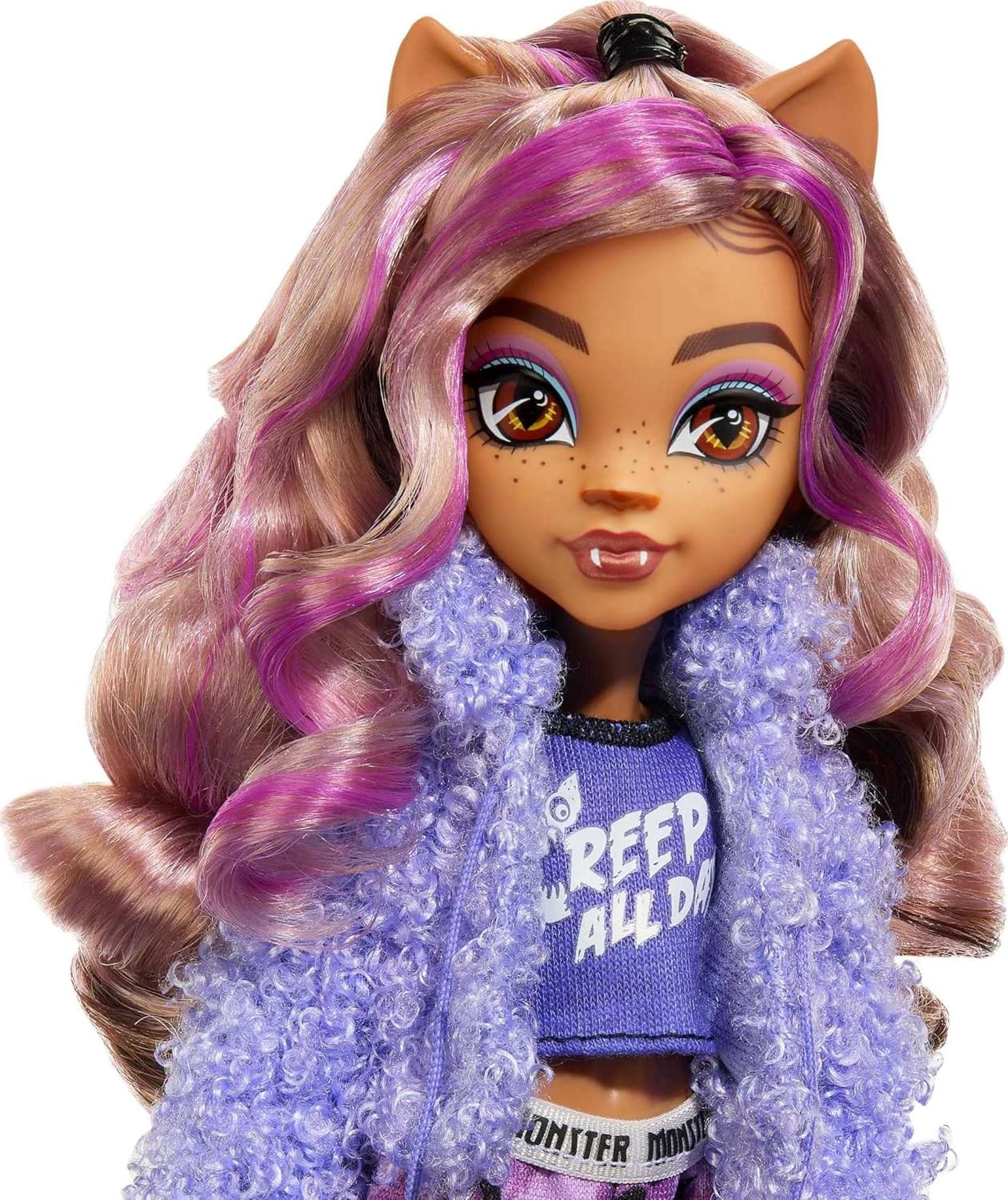 Muñeca Monster High y accesorios para fiesta de pijamas, muñeca Clawdeen Wolf con perro en crecimiento, fiesta Creepover, HKY67