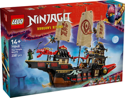 LEGO NINJAGO The Temple Bounty - Barco de brinquedo interativo com velas móveis, além de 6 minifiguras, incluindo Cole, Zane e Nya - Presente para meninos maiores de 14 anos e fãs adolescentes de Dragons Rising - 71848