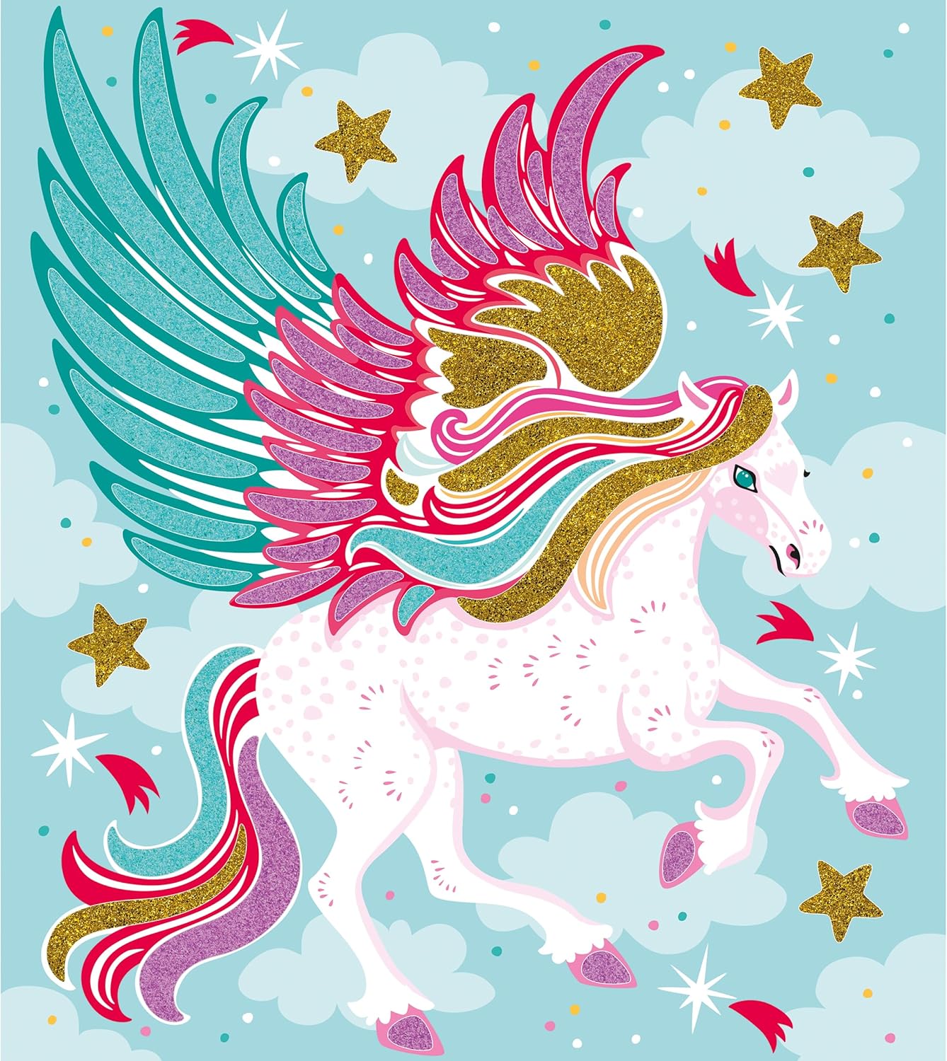 Janod - Brilho Cintilante e Animais de Areia - Atividade de Artesanato Infantil - Kit de Artes e Ofícios - com Areia Decorativa e Brilho Biodegradável - Atividade para maiores de 3 anos,