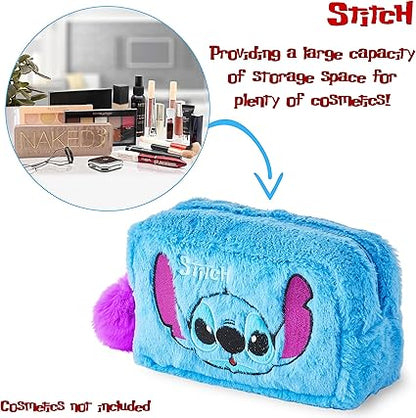 Disney Stitch Bolsa de Higiene Pessoal Bolsa de Viagem para Armazenamento de Maquiagem Bolsa de Vaidade Ideia de Presente para Meninas Adolescentes Mulheres