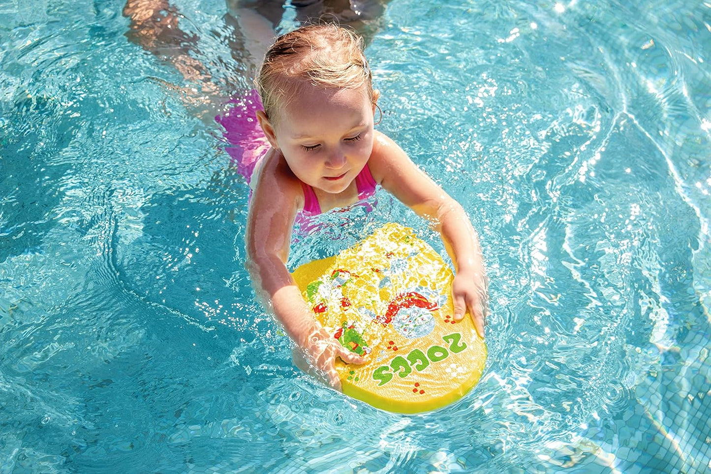 Zoggs Children's Zoggy Mini Easy Learn to Swim Float Kickboard - Amarelo, 3-12 anos, 27,5 x 22 x 2,8 cm