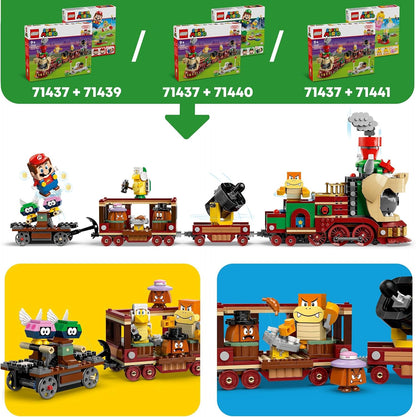 LEGO Super Mario The Bowser Express Train Toy, conjunto de aventura para meninos e meninas de 9 anos ou mais, com 6 figuras de personagens, incluindo. um Hammer Bro e 2 Goombas, presente criativo para crianças gamers