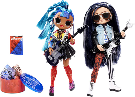L.O.L. Surprise OMG Remix Fashion Dolls - Colecionáveis - Roupas e acessórios de grife - Rocker Boi e Punk Grrl - Pacote com 2