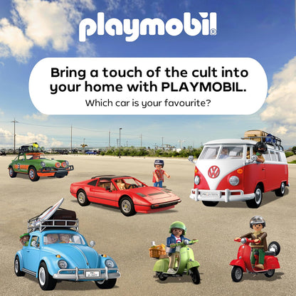 Playmobil | Veículos | 80 Anos de Vespa: Estilo Clássico | Vespa comemorativa na cor creme com condutor, cesta e cartela de adesivos | Para crianças a partir de 5 anos | 72283
