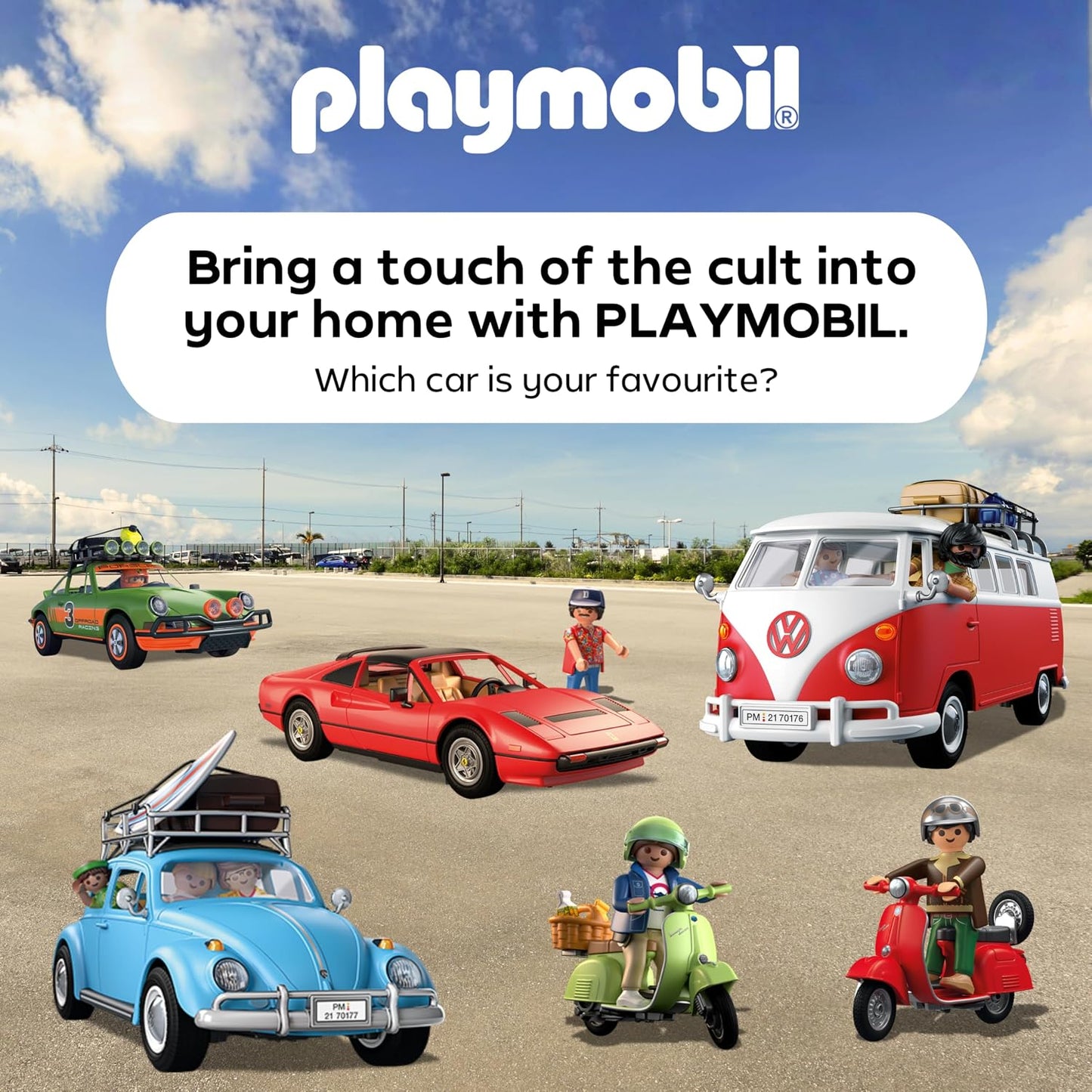 Playmobil | Veículos | 80 Anos de Vespa: Estilo Icônico | Vespa comemorativa azul-clara com figura estilosa, cesta e cartela de adesivos | Para crianças a partir de 5 anos | 72284