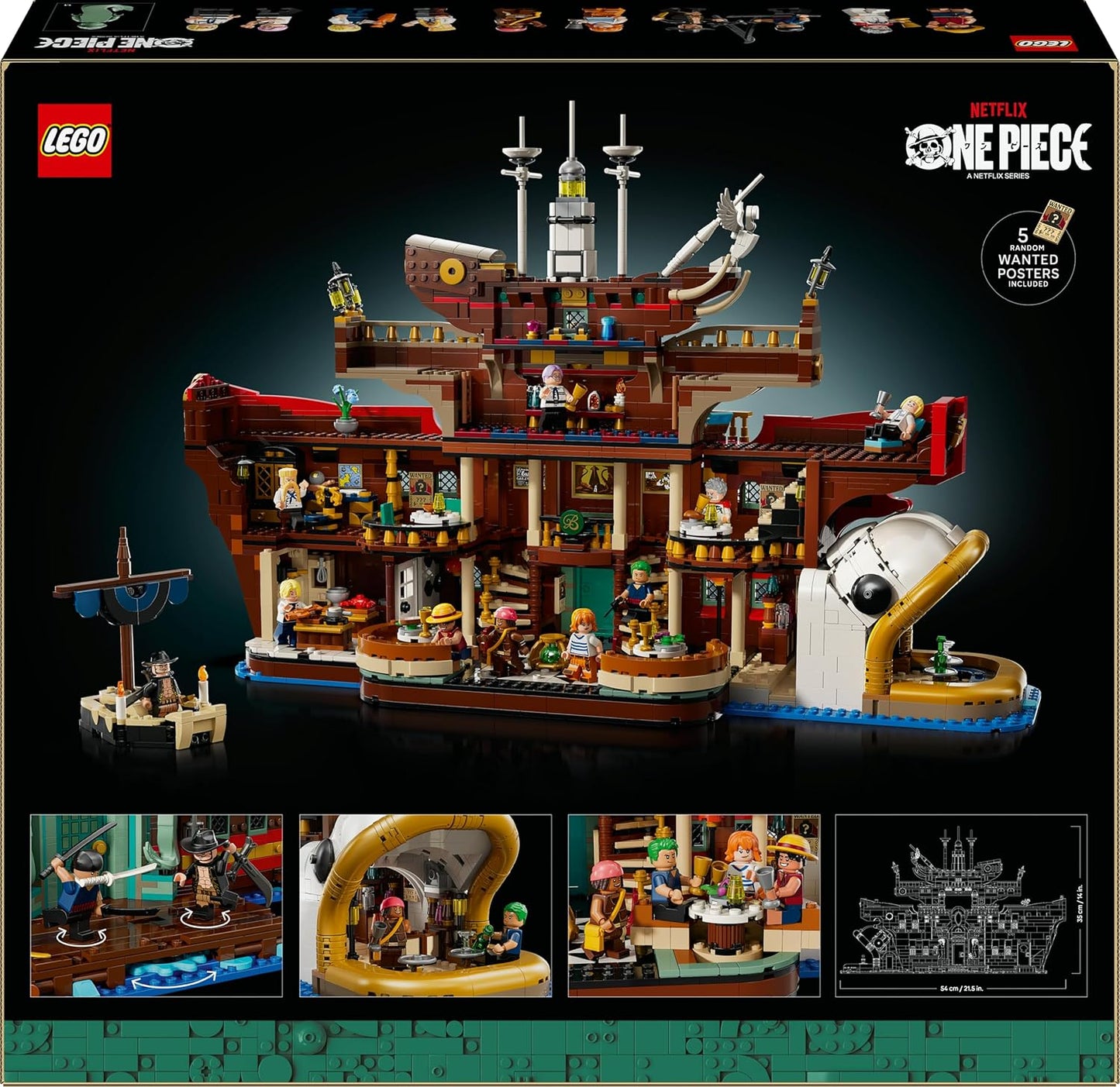 LEGO ONE PIECE O Restaurante Flutuante Baratie - Conjunto de Construção para Adultos - Modelo de Exibição com Interior Detalhado e 10 Minifiguras, incluindo Luffy, Nami e Sanji - Presente de Anime para Fãs - 75640