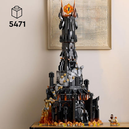 LEGO Ícones O Senhor dos Anéis: modelo Barad-dûr, conjunto de construção de recordações de filmes para adultos, ideia de presente para homens e mulheres, inclui minifiguras de Sauron, Gothmog, Orc, Frodo, Sam e Gollum