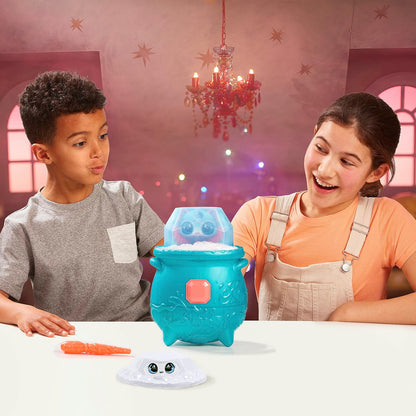 Magic Mixies Caldeirão mágico de fogo surpresa de gema mágica - revele um mixie de pelúcia não eletrônico e um anel mágico com uma revelação pop-up do caldeirão efervescente