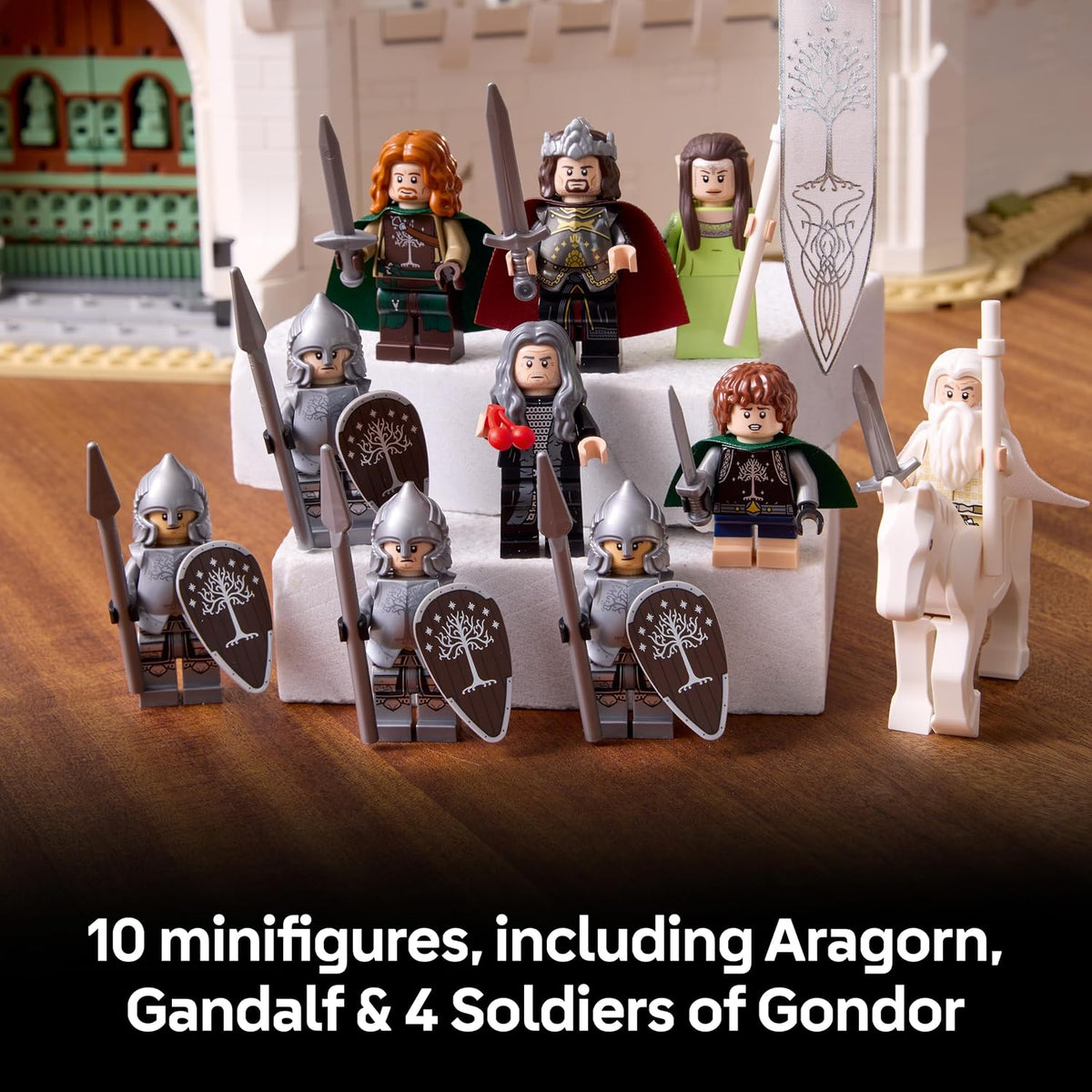 LEGO Icons O Senhor dos Anéis: Minas Tirith 11377 | Conjunto para adultos, kit de montagem 3D da Terra Média, 10 minifiguras colecionáveis, item de gravação de filme para montar, presente...