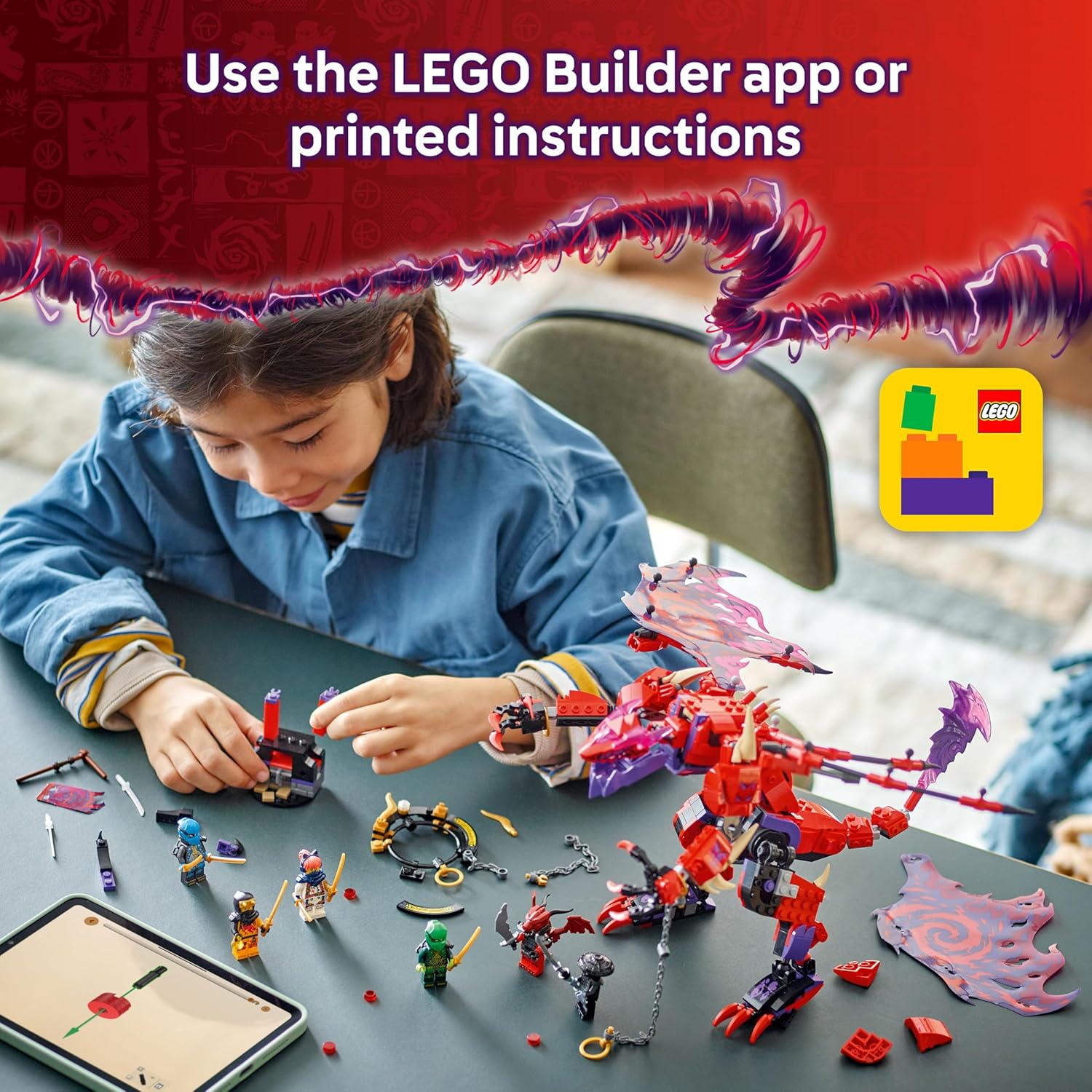 LEGO NINJAGO Dragão Presa Trovejante do Caos - Conjunto de Construção