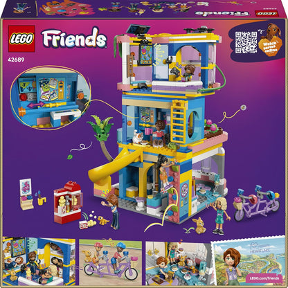 LEGO Friends Heartlake City Friends Club House Brinquedo - Conjunto em Miniatura com 5 Mini Bonecas, 3 Figuras de Animais de Estimação, incluindo Gato de Brinquedo, e Acessórios - Presente de Aniversário para Meninas a partir de 8 Anos - 42689