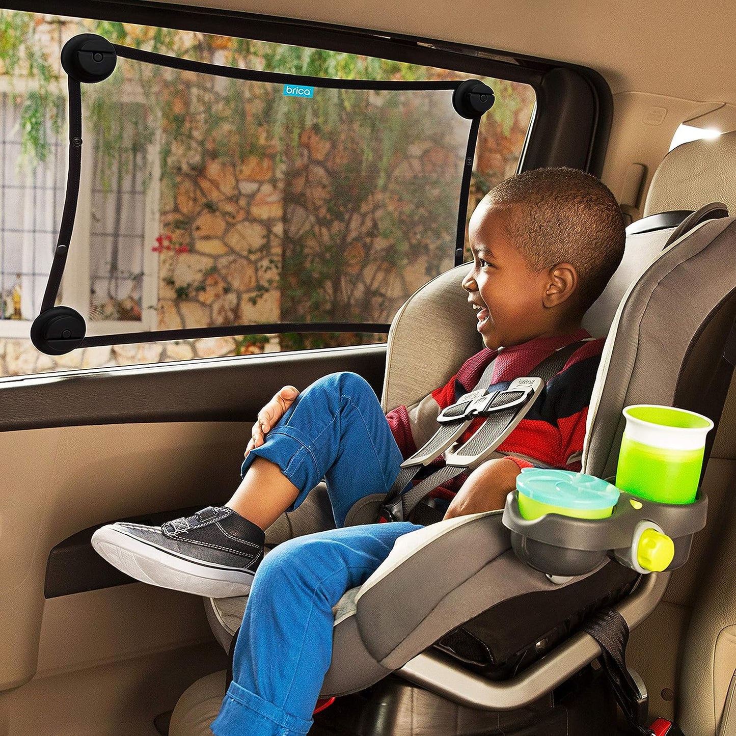 Munchkin Esticar para caber na sombra da janela do carro com proteção UV para crianças, bebês. Protetor solar removível Max Protection, ajustável, cabe em janelas de 73 x 50 cm, acessórios essenciais para carros de bebê