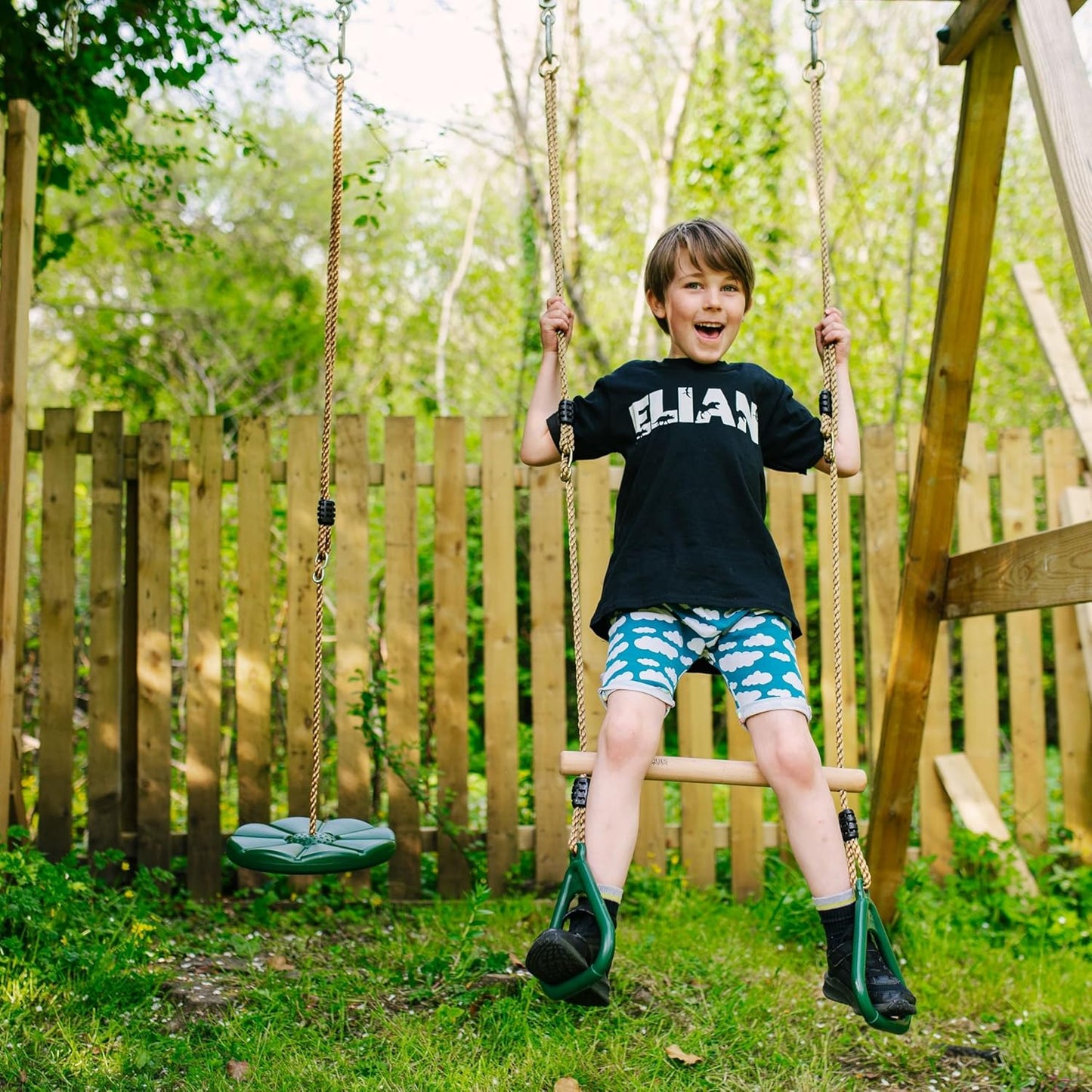 Jaques of London Conjunto de balanços de botões | Assento para balanço de jardim ao ar livre | Equipamentos para recreação infantil ao ar livre | Balanço de jardim infantil | Desde 1795