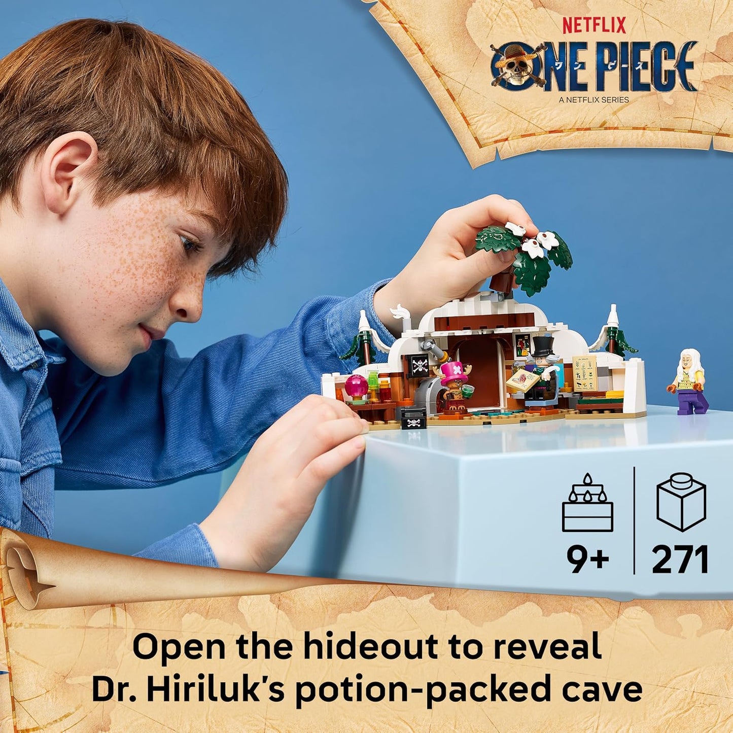 LEGO ONE PIECE Esconderijo do Dr. Hiriluk – Brinquedo colecionável com 3 minifiguras (incluindo Tony Tony Chopper) – Decoração para quarto infantil – Presente para meninos, meninas e fãs a partir de 9 anos – 75641