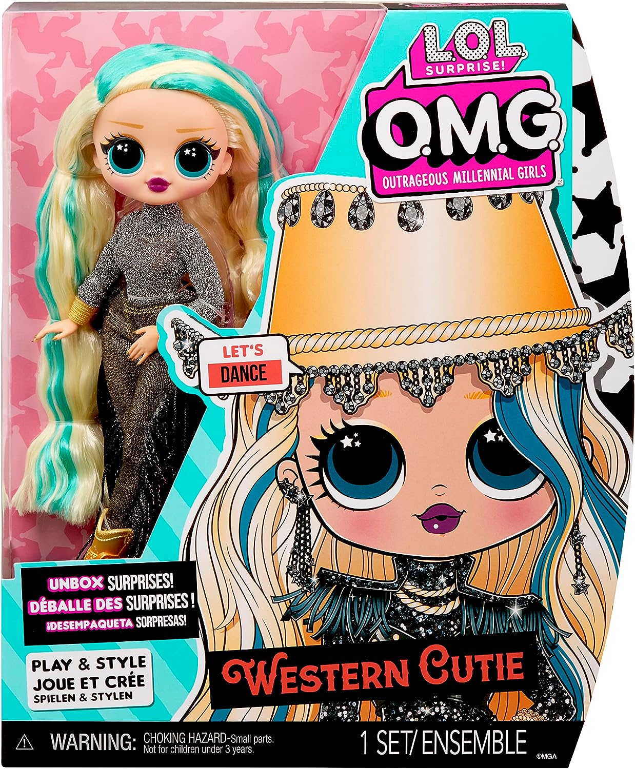 LOL Surprise Boneca da moda OMG - WESTERN CUTIE - Desembale surpresas e acessórios fabulosos - Inclui boneca da moda, roupa, acessórios e suporte para boneca - Ótimo presente para crianças de 4 anos ou mais