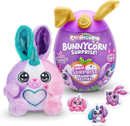 Rainbocorns Bunnycorn Surprise, pacote com 2, 4 surpresas dentro, bichinhos de pelúcia colecionáveis (pacote com 2)