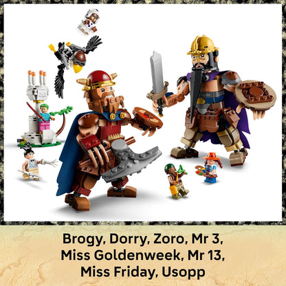 LEGO ONE PIECE Dorry vs. Brogy – Gigantes de Little Garden – Brinquedo Interativo com 2 Figuras de Ação e 5 Minifiguras – Presente para Meninos, Meninas e Fãs a partir de 9 Anos – 75644