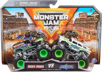 Monster Jam - Conjunto Original Monster Jam com Dois Autênticos Monster Trucks na Escala 1:64, Ação Radical e Manobras Radicais a partir de 3 Anos (Modelos Sortidos, Aleatórios)