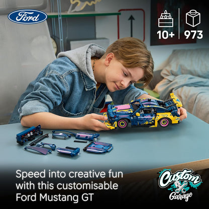 LEGO Brinquedo Technic Custom Garage Ford Mustang GT – Kit de Modelo com Motor V8, Direção HOG e Peças de Carroceria Intercambiáveis – Ideia de Presente de Aniversário para Meninos a partir de 10 Anos – 42236