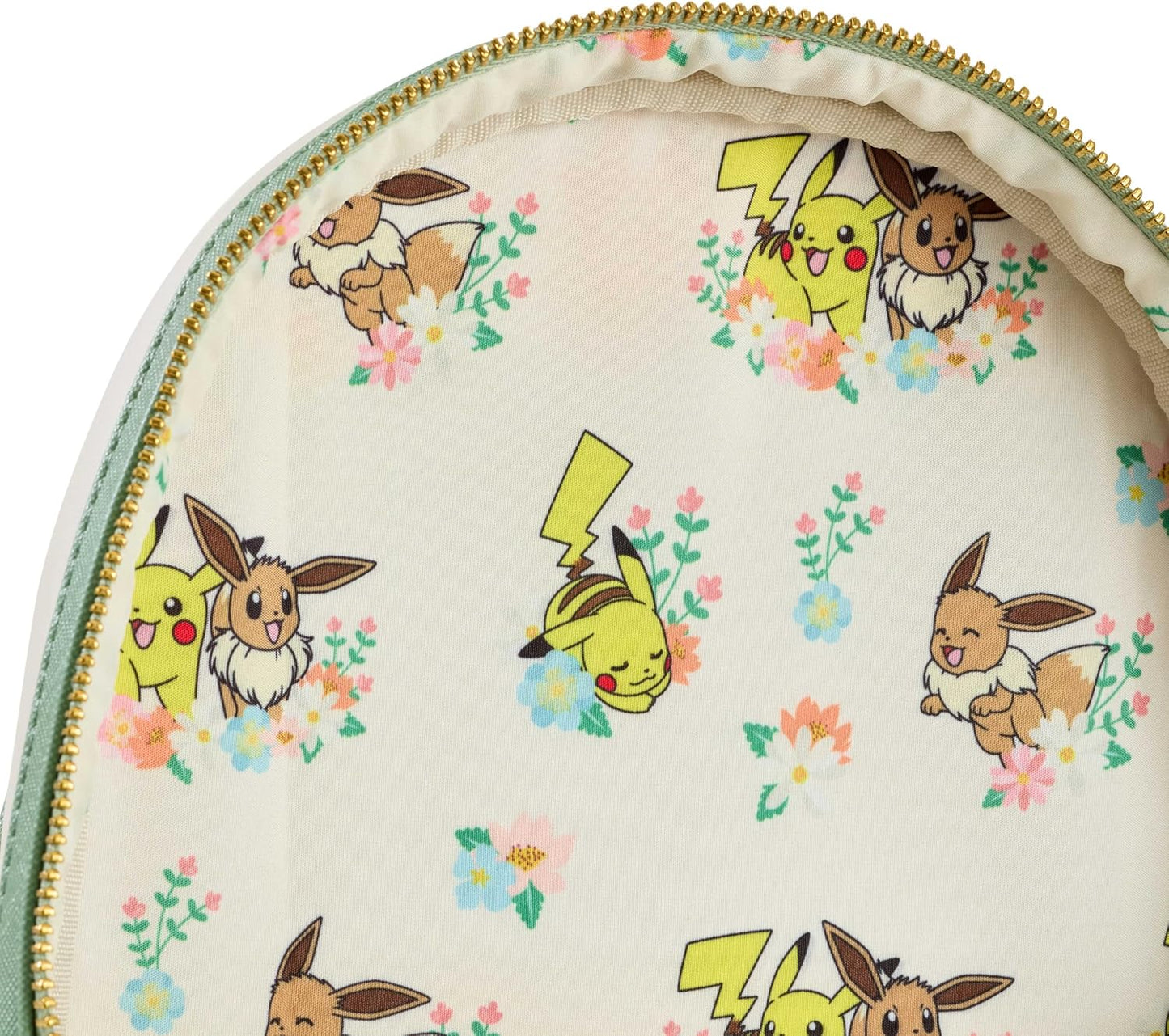 Loungefly Pokémon - Pikachu e Eevee - Mini mochila floral - Couro vegano premium - Ideia de presente - Produtos oficiais - Para meninos, meninas, homens e mulheres - Fãs de anime
