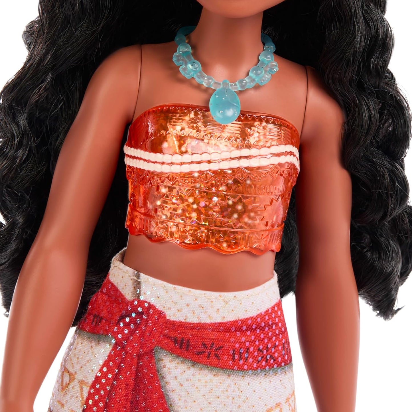 Mattel Bonecas Disney Princess da , Boneca Fashion Articulada Moana com Roupa e Acessórios Brilhantes, Brinquedos do Filme da Disney, HLW05, Traje Laranja | Visual Fashion Brilhante com Saia, Tiara e Colar Removíveis, Articulada e Colecionável,