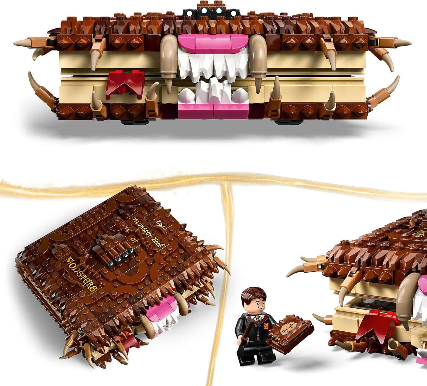 LEGO Harry Potter Monstro Mastigador Livro dos Monstros – Brinquedo Interativo com Motor Retrátil e Boca Mastigadora – inclui Minifigura Neville Longbottom – Presente para Meninos, Meninas e Fãs a partir de 9 anos – 76449