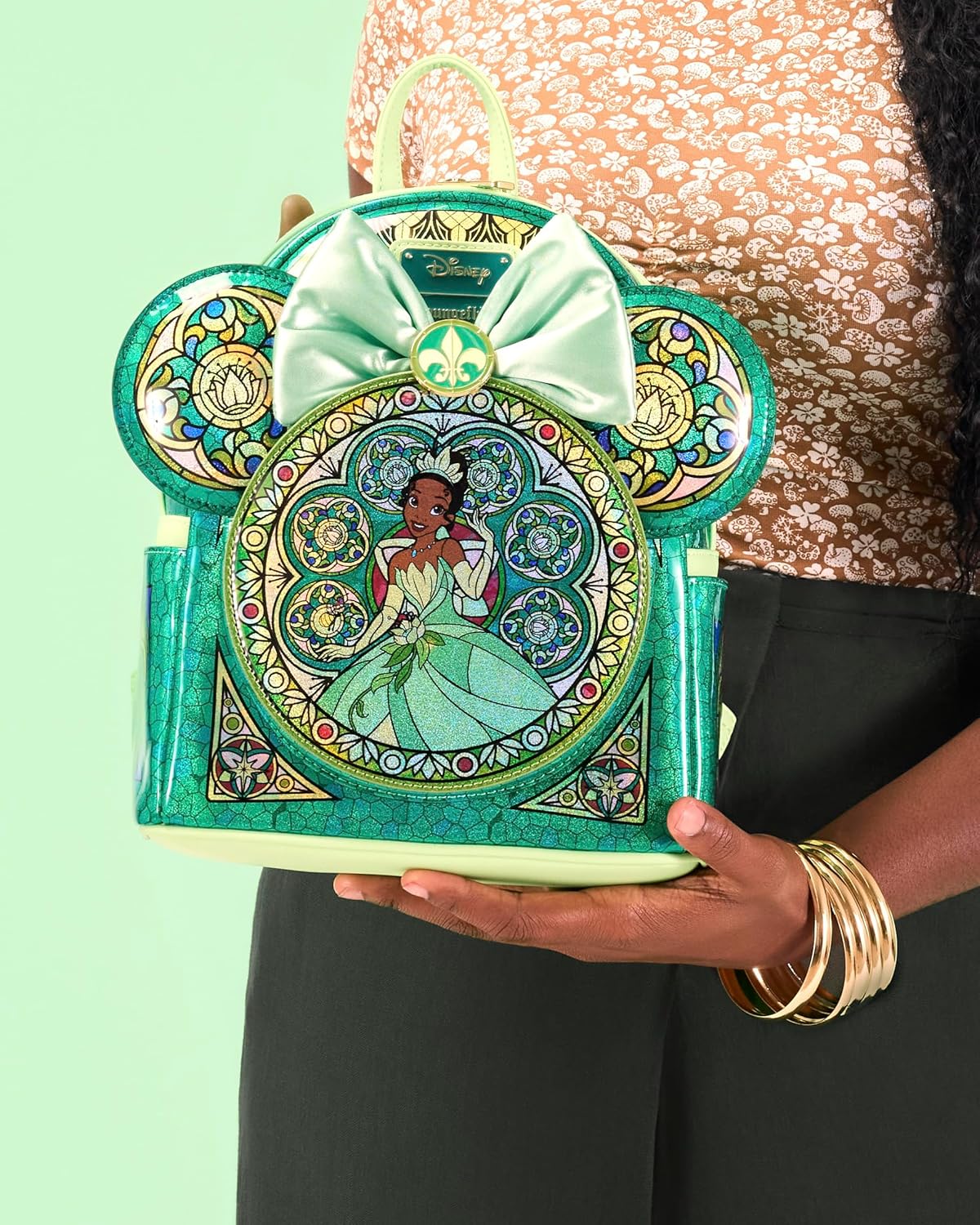 Loungefly - Disney - Tiana - Coleção Vitral - Mini Mochila