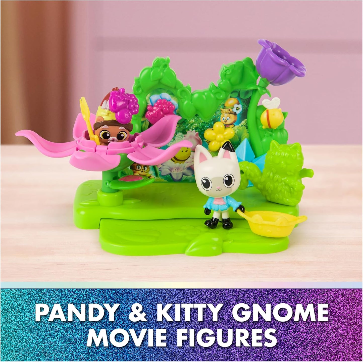Gabby's Dollhouse: O Filme, Conjunto História no Jardim, Figuras do Gnomo Pandy Paws e do Gatinho e 9 Acessórios para Casa de Bonecas, Brinquedos Infantis para Meninas e Meninos a partir de 3 Anos