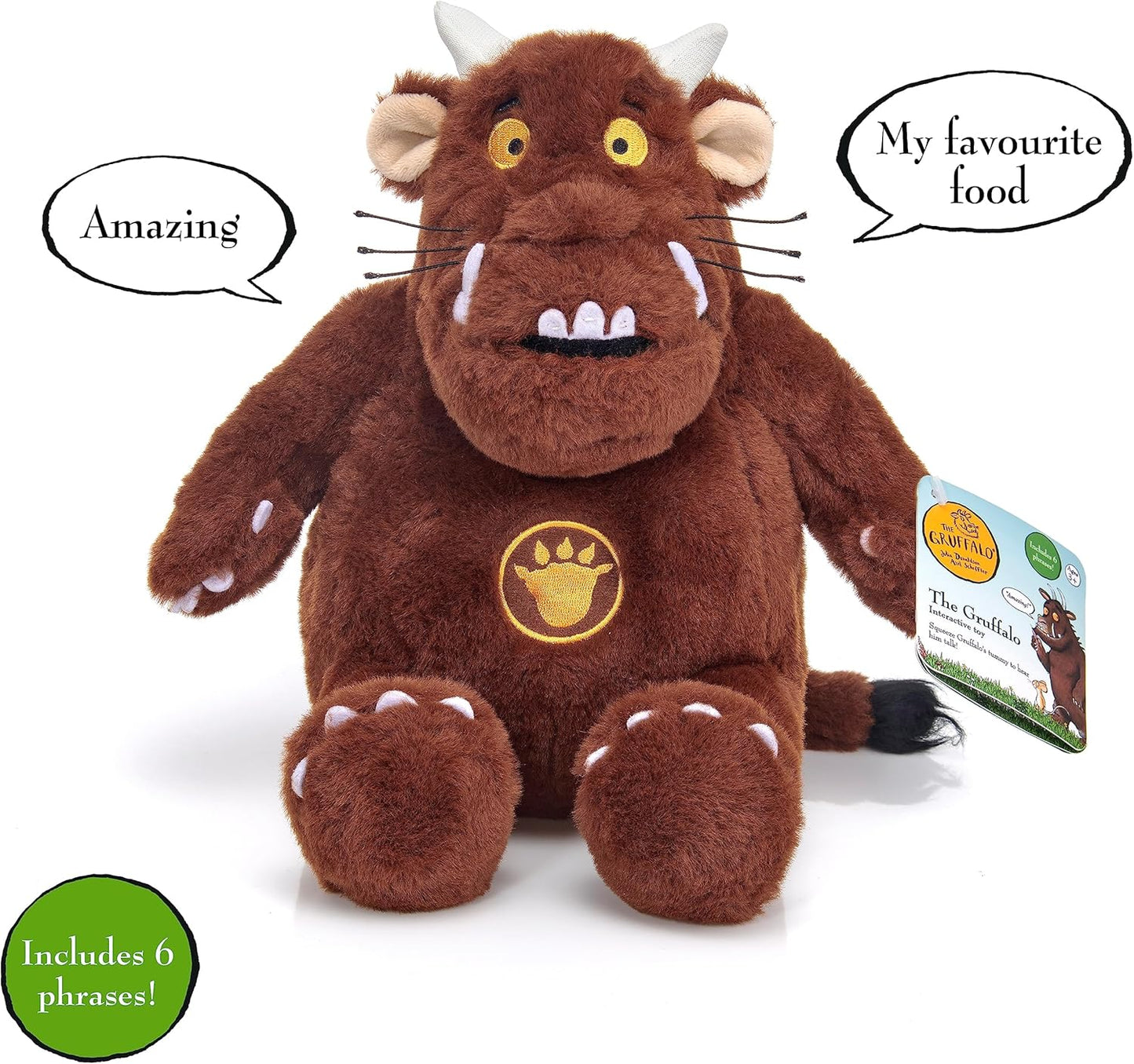 UAU! COISAS: O Gruffalo de Pelúcia Interativo | Brinquedo Oficial de Pelúcia Falante de 30 cm dos Livros e Filmes Infantis de Julia Donaldson e Axel Scheffler | Para Meninos e Meninas de 2 a 6 Anos